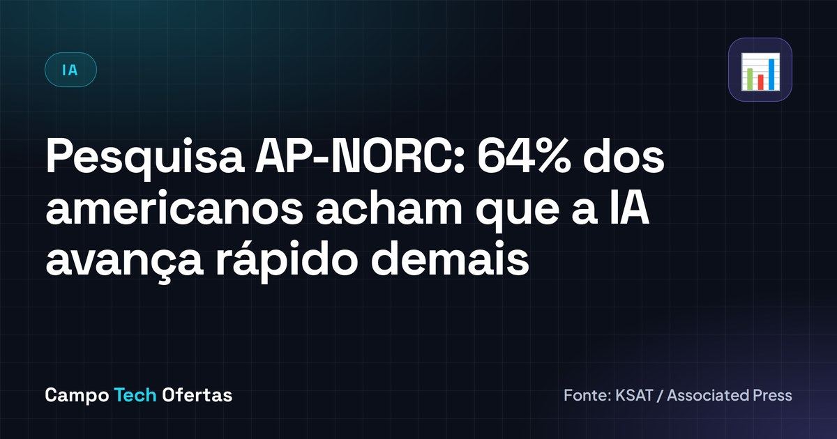 Pesquisa AP-NORC: 64% dos americanos acham que a IA avança rápido demais